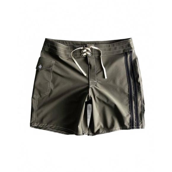 NEW BIRDWELL BEACH BRITCHES men's 808 board shorts in army racing stripes